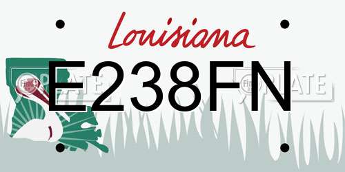 E238FN Louisiana License Plate