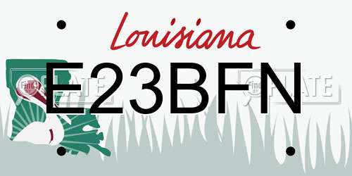 E23BFN Louisiana License Plate