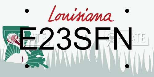 E23SFN Louisiana License Plate