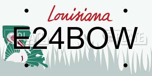 E24BOW Louisiana License Plate