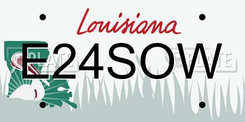 E24SOW Louisiana License Plate