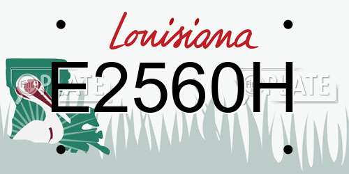 E2560H Louisiana License Plate