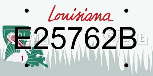 E25762B Louisiana License Plate
