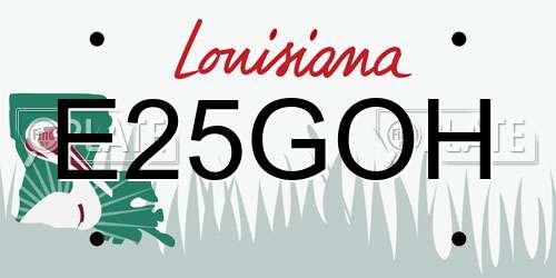 E25GOH Louisiana License Plate