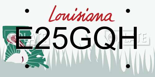 E25GQH Louisiana License Plate