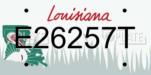 E26257T Louisiana License Plate