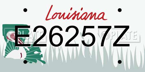 E26257Z Louisiana License Plate