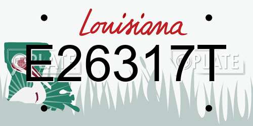E26317T Louisiana License Plate