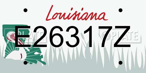 E26317Z Louisiana License Plate