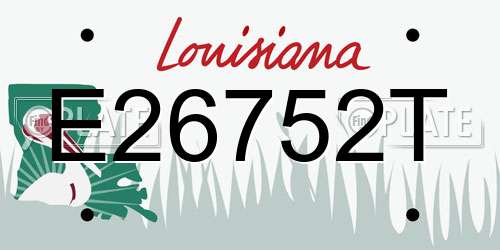 E26752T Louisiana License Plate