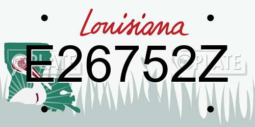 E26752Z Louisiana License Plate