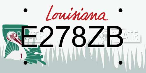 E278ZB Louisiana License Plate