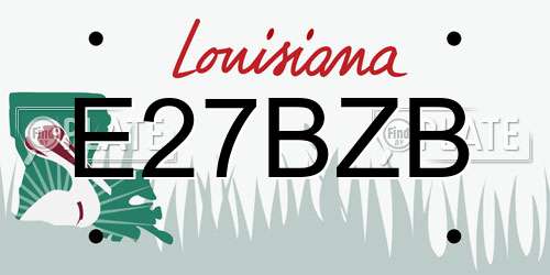 E27BZB Louisiana License Plate