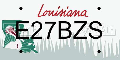 E27BZS Louisiana License Plate