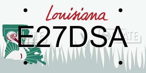 E27DSA Louisiana License Plate