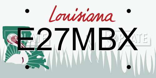 E27MBX Louisiana License Plate