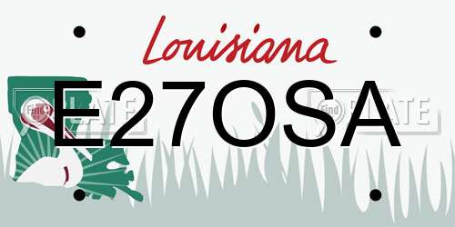 E27OSA Louisiana License Plate