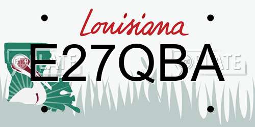 E27QBA Louisiana License Plate