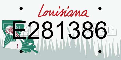 E281386 Louisiana License Plate