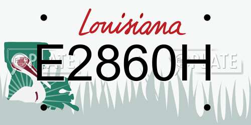 E2860H Louisiana License Plate