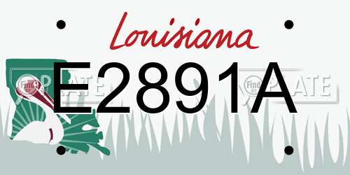 E2891A Louisiana License Plate