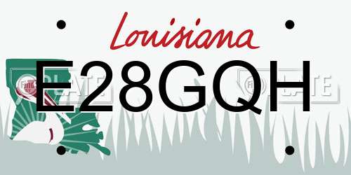 E28GQH Louisiana License Plate