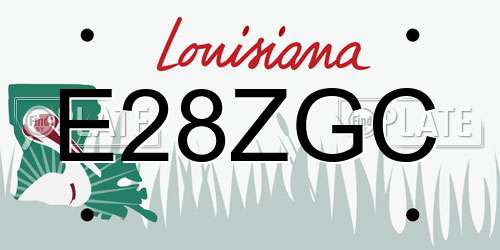 E28ZGC Louisiana License Plate