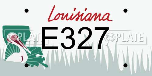 E327 Louisiana License Plate