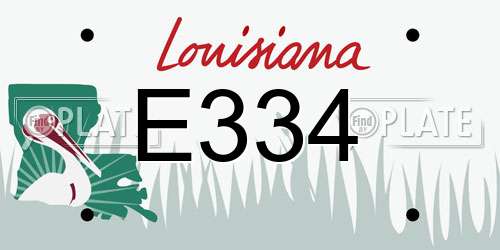 E334 Louisiana License Plate