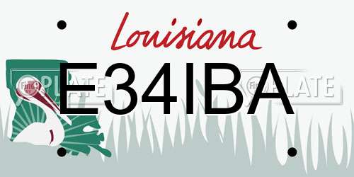 E34IBA Louisiana License Plate