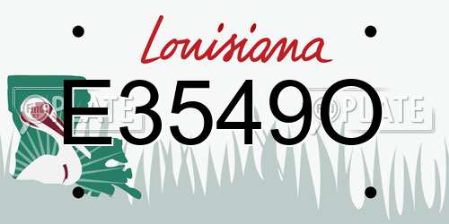 E3549O Louisiana License Plate