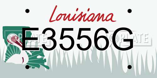 E3556G Louisiana License Plate