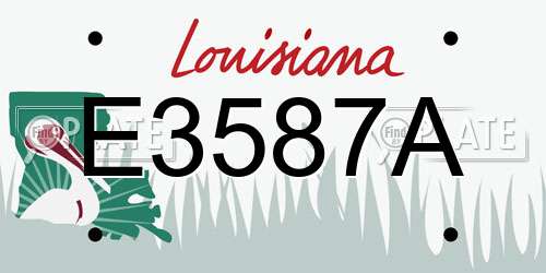 E3587A Louisiana License Plate