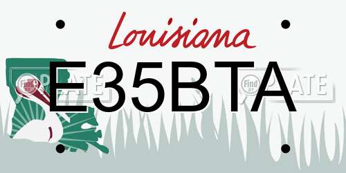 E35BTA Louisiana License Plate