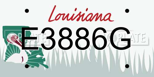 E3886G Louisiana License Plate