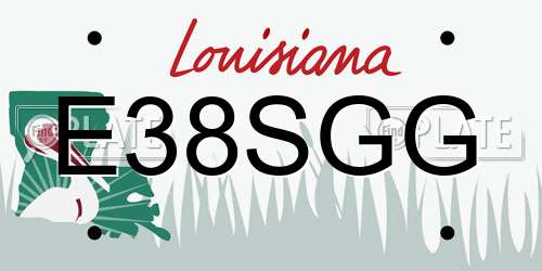 E38SGG Louisiana License Plate