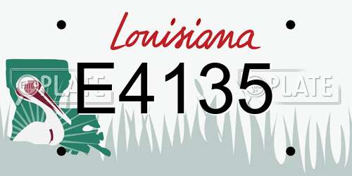 E4135 Louisiana License Plate