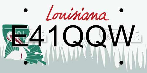 E41QQW Louisiana License Plate