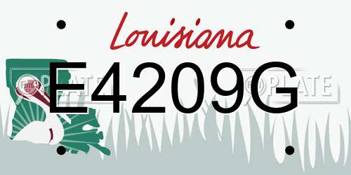 E4209G Louisiana License Plate