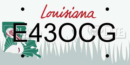 E43OCG Louisiana License Plate