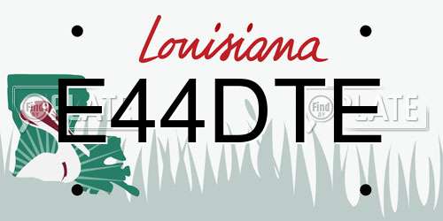 E44DTE Louisiana License Plate