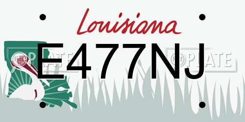 E477NJ Louisiana License Plate