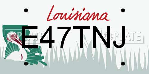 E47TNJ Louisiana License Plate