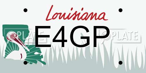E4GP Louisiana License Plate