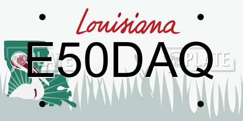 E50DAQ Louisiana License Plate