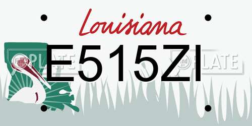 E515ZI Louisiana License Plate