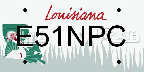 E51NPC Louisiana License Plate