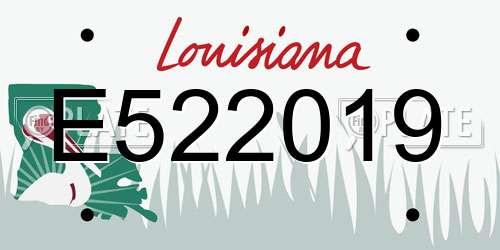 E522019 Louisiana License Plate