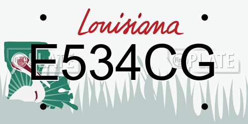 E534CG Louisiana License Plate