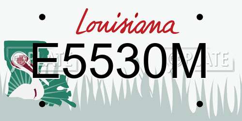 E5530M Louisiana License Plate